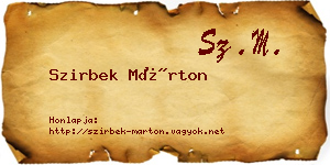 Szirbek Márton névjegykártya