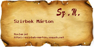Szirbek Márton névjegykártya